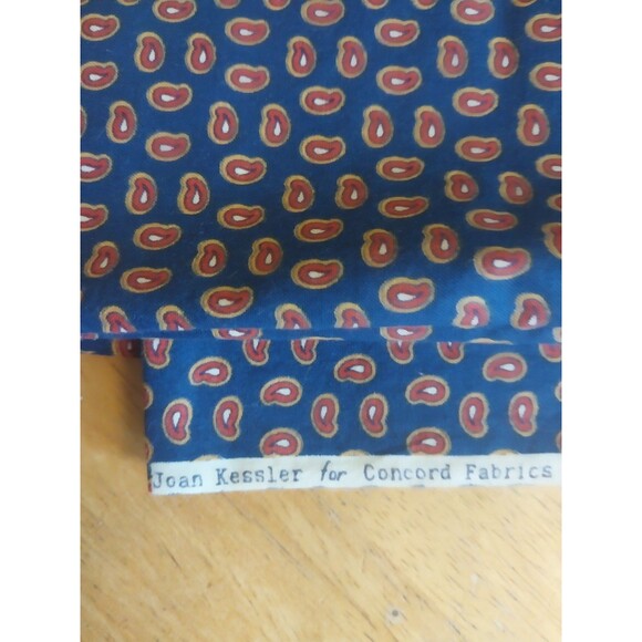 1 Yard 54" Wide Cotton Fabric Navy/RedJoan Kessler for Concord Fabrics - Picture 2 of 2